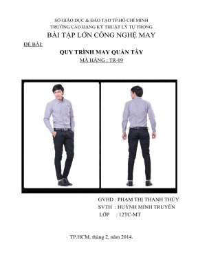 QUY TRÌNH MAY QUẦN TÂY