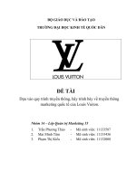 Tiểu luận môn marketing quốc tế dựa vào quy trình truyền thông, hãy trình bày về truyền thông marketing quốc tế của louis vuiton 