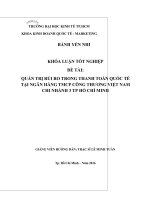 Khóa luận tốt nghiệp   QUẢN TRỊ rủi RO TRONG THANH TOÁN QUỐC tế tại NGÂN HÀNG TMCP CÔNG THƯƠNG VIỆT NAM CHI NHÁNH 3 TP hồ CHÍ MINH