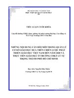 NHỮNG NỘI DUNG CẦN ĐỔI MỚI TRONG QUẢN LÝ CƠ SỞ GIÁO DỤC DỰA TRÊN CHIẾN LƯỢC PHÁT TRIỂN GIÁO DỤC VIỆT NAM ĐẾN NĂM 2020 VÀ THỰC TIỄN GIÁO DỤC Ở TRƯỜNG CĐKT LÝ TỰ TRỌNG THÀNH PHỐ HỒ CHÍ MINH