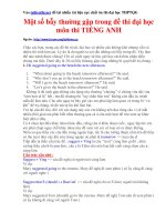 BẪY THƯỜNG GẶP TRONG ĐỀ THI TIẾNG ANH