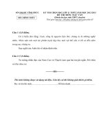 ĐỀ THI HỌC SINH GIỎI NGỮ VĂN CÓ ĐÁP ÁN CHI TIẾT