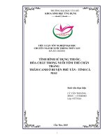 Tình hình sử dụng thuốc, hóa chất trong nuôi tôm thẻ chân trắng thâm canh ở huyện phú tân   tỉnh cà mau  