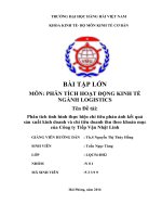 Phân tích tình hình thực hiện chỉ tiêu phản ánh kết quả sản xuất kinh doanh và chỉ tiêu doanh thu theo khoản mục của công ty tiếp vận nhật linh 