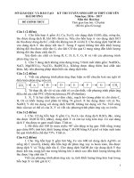 Đề thi chuyên Hóa Nguyễn Trãi Hải Dương 2016-2017