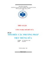 Tìm hiểu các phương pháp tiệt trùng sữa
