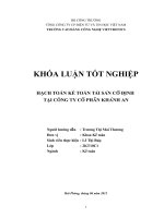 HẠCH TOÁN kế TOÁN TÀI SẢN cố ĐỊNH tại CÔNG TY cổ PHẦN KHÁNH AN 