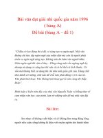 Bài văn đạt giải nhì quốc gia năm 1996