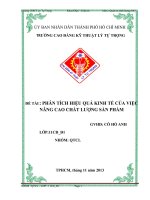 PHÂN TÍCH HIỆU QUẢ KINH TẾ CỦA VIỆC NÂNG CAO CHẤT LƯỢNG SẢN PHẨM