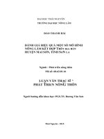 Luận văn đánh giá hiệu quả một số mô hình nông lâm kết hợp trên địa bàn huyện mai sơn, tỉnh sơn la 