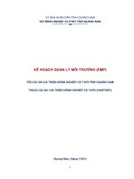 CẢI THIỆN NÔNG NGHIỆP CÓ TƯỚI TỈNH QUẢNG NAM THUỘC DỰ ÁN CẢI THIỆN NÔNG NGHIỆP CÓ TƯỚI (VIAIP/WB7)