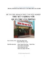 ĐỀ tài THU HOẠCH THỰC tập tốt NGHIỆP THƯ ký y KHOA với QUẢN TRỊ văn PHÒNG