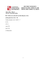 KHẢO sát đặc TÍNH của hệ THỐNG điểu KHIỂN tự ĐỘNG 