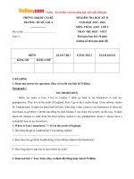 Đề thi học kỳ 2 môn Tiếng Anh lớp 5 trường Tiểu học Mỹ Lợi A, Tiền Giang năm học 2015 - 2016