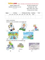 Đề thi học kỳ 2 môn Tiếng Anh lớp 5 trường Tiểu học Tả Van, Lào Cai năm học 2015 - 2016