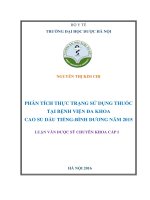 Phân tích thực trạng sử dụng thuốc tại Bệnh viện Cao su Dầu Tiếng (DS.Nguyễn Thị Kim Chi)