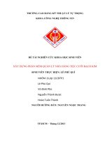 XÂY DỰNG PHẦN mềm QUẢN lý NHÀ HÀNG TIỆC cưới BẠCH KIM 