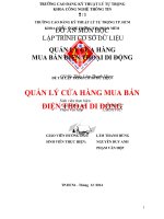 Lập trình cơ sở dữ liệu   QUẢN lý cửa HÀNG MUA bán điện THOẠI DI ĐỘNG