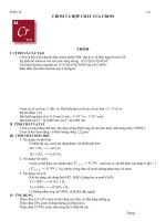 LÝ THUYẾT và bài tập CROM và hợp CHẤT của CROM