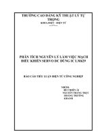 PHÂN TÍCH NGUYÊN LÝ LÀM VIỆC MẠCH ĐIỀU KHIỂN SERVO DC DÙNG IC LM629