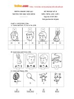 Đề thi học kỳ 2 môn Tiếng Anh lớp 1 trường Tiểu học Song Bình, Tiền Giang năm 2014 theo Giáo trình First Friends 1