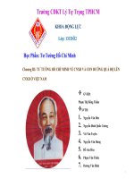 TƯ TƯỞNG hồ CHÍ MINH về CNXH VÀ CON ĐƯỜNG QUÁ độ lên CNXH ở VIỆT NAM 
