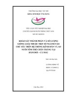 Khảo sát thành phần và số lượng giống loài thuộc một số ngành tảo chủ yếu trên hệ thống kênh dẫn và ao nuôi tôm thẻ chân trắng tại đầm dơi – cà mau  