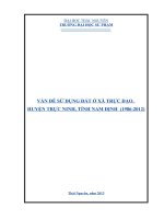 Vấn đề sử dụng đất ở xã trực đạo, huyện trực ninh, tỉnh nam định (1986 2012)