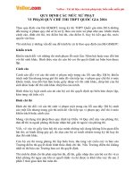 Quy định các mức xử phạt vi phạm quy chế thi THPT Quốc gia 2016