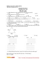 Đề thi học kì 2 môn Toán lớp 2 trường tiểu học Hòa Hưng 3, Giồng Riềng năm 2015 - 2016