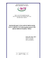 Thăm dò khả năng kích thích sinh sản cá bống cát (glossogobius giuris) với kích thích tố khác nhau 