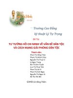 TƯ TƯỞNG hồ CHI MINH về vấn đề dân tộc và CÁCH MẠNG giải PHÓNG dân tộc 