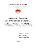 QUÁ TRÌNH NHẬN THỨC VÀ CHỦ TRƯƠNG GIẢI QUYẾT CÁC VẤN ĐỀ XÃ HỘI