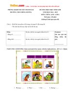 Đề thi chọn học sinh giỏi môn Tiếng Anh lớp 6 trường THCS Hồng Dương, Hà Nội năm học 2014 - 2015