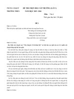 Đề thi chọn HSG môn Ngữ Văn lớp 6 cấp trường năm 2015 - 2016