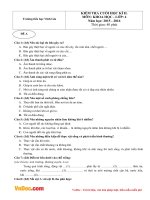 Đề thi học kì 2 môn Khoa học lớp 4 trường tiểu học Vĩnh Gia, An Giang năm 2015 - 2016