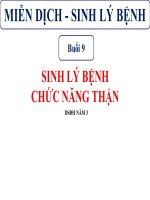 SINH LÝ BỆNH  CHỨC NĂNG THẬN DSĐH