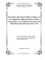 TỔ CHỨC kế TOÁN TIềN LƯƠNG và các KHOảN TRÍCH THEO LƯƠNG tại CÔNG TY cổ PHẦN sản XUẤT  THƯƠNG mại sơn QUANG tân