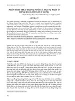 PHÂN TÍCH TÌNH HÌNH THỰC TRẠNG NUÔI CÁ TRA TỰ PHÁT Ở ĐỒNG BẰNG SÔNG CỬU LONG