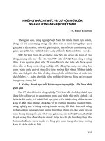 NHỮNG THÁCH THỨC VÀ CƠ HỘI MỚI CỦA NGÀNH NÔNG NGHIỆP VIỆT NAM