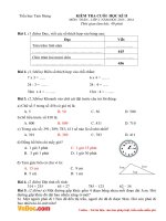 Đề thi học kì 2 môn Toán lớp 2 trường tiểu học Tam Hưng, Hà Nội năm 2015 - 2016