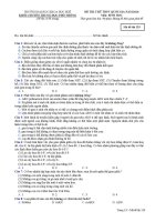 Đề thi thử THPT Quốc gia môn Sinh học năm 2016 trường THPT Chuyên Đại học Khoa học Huế