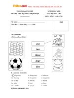 Đề thi học kỳ 2 môn Tiếng Anh lớp 3 trường Tiểu học Đoàn Thị Nghiệp, Tiền Giang năm học 2015 - 2016