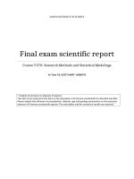 Báo cáo môn học thống kê sinh thái học