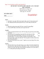 Đề thi thử Chuyên Sinh năm 2017