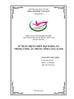 Sử dụng dịch chiết bạch hoa xà trong ương ấu trùng tôm càng xanh 