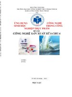 Công nghệ sản xuất sữa chua