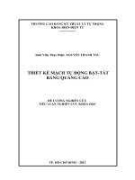 THIẾT kế MẠCH tự ĐỘNG bật tắt BIỂN QUẢNG cáo 