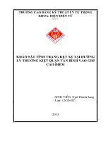 KHẢO sát TÌNH TRẠNG kẹt XE tại ĐƯỜNG lý THƯỜNG KIỆT QUẬN tân BÌNH vào GIỜ CAO điểm
