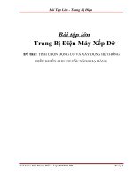 TÍNH CHỌN ĐỘNG cơ và xây DỰNG hệ THỐNG điều KHIỂN CHO cơ cấu NÂNG hạ HÀNG 